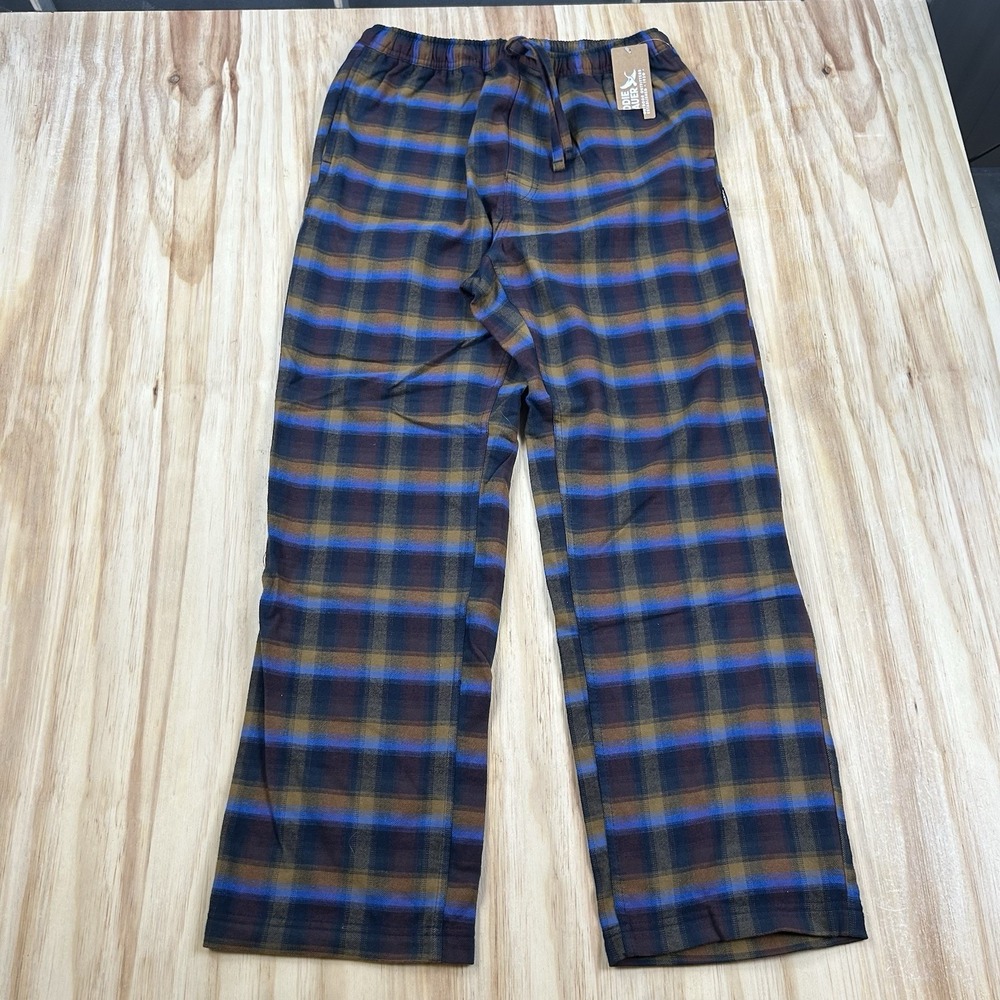 Eddie Bauer NEW Men Mr. Flannel Sleep Pants Dusk Plaid Medium Drawstring Lounge